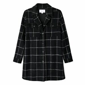 Tribal Jeans Black Plaid Coat P/S